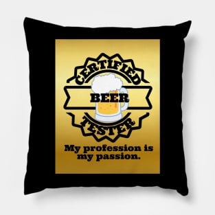 certified beer tester Pillow