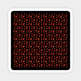 Fiery Red Yellow Leaves Pattern Magnet