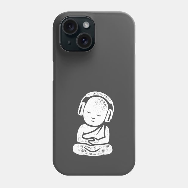 Buddha Headphones - DJ Buddhist Monk Music Lover Phone Case by propellerhead