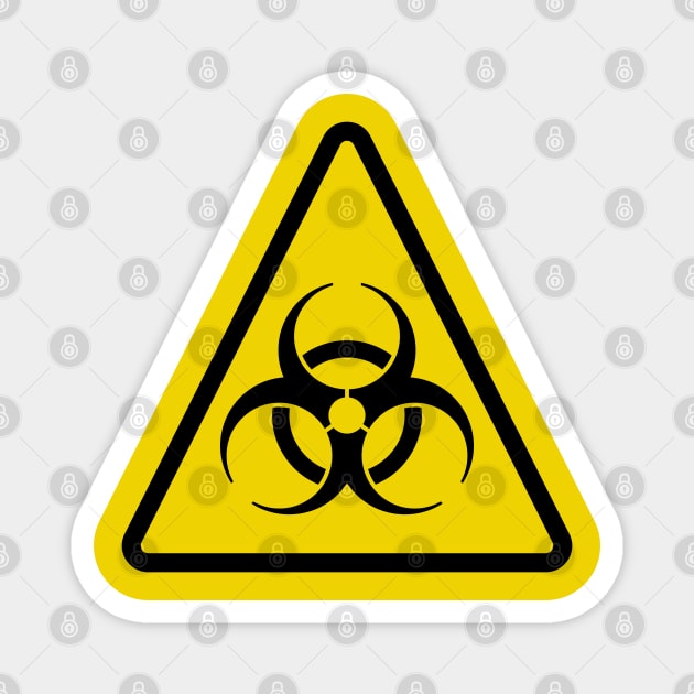 Yellow Biohazard Warning Sign Magnet by THP Creative