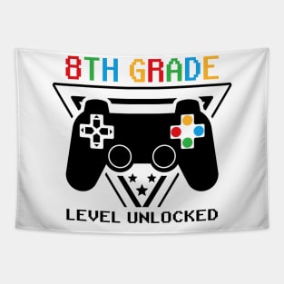 8th Grade Level Unlocked First Day of School Video Gamer Tapestry