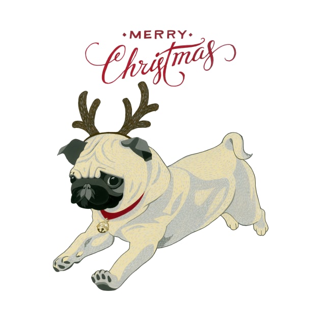 Merry Christmas Pug by Golden Section