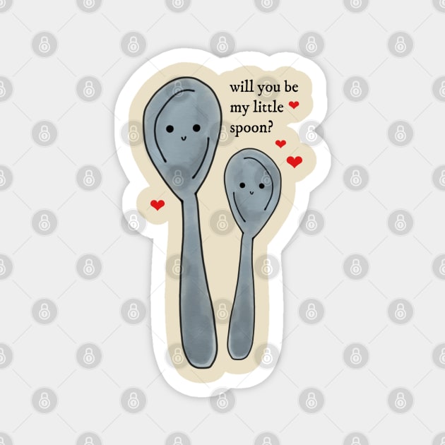 Will You Be My Little Spoon Valentine's Day Magnet by faiiryliite