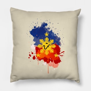 Phil.Flag Sun Baybayin word 'PI' (Pilipinas) Pillow