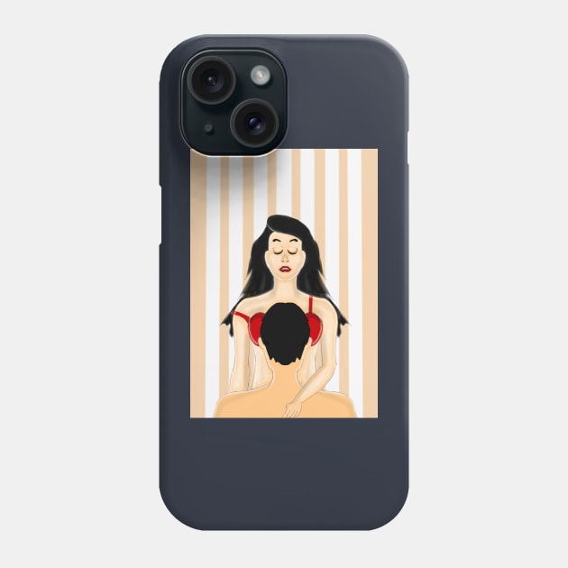 Erotic Girl in Red lingerie Phone Case by DELVANIMA ART