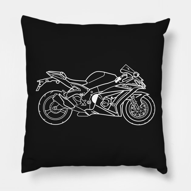 Kawasaki ZX10R motorbike Pillow by Aurealis