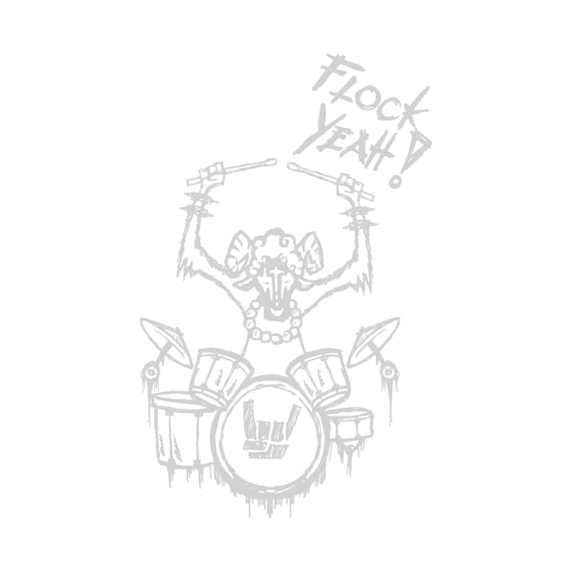 Heavy Metal Headbanger Gift Drummer Sheep Playing Drums by TellingTales