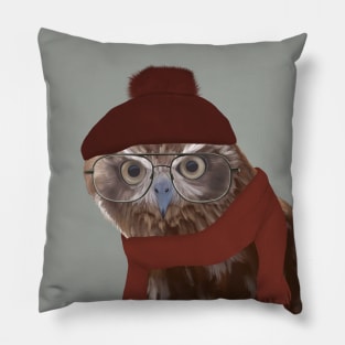 Cozy Quirky Burrowing Owl Pillow