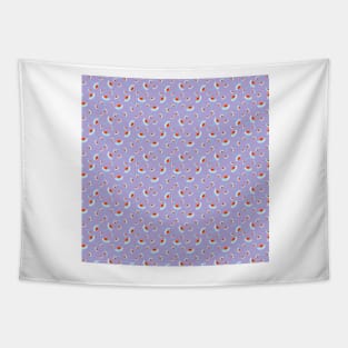 Daisy Flowers Pattern on Lavender Purple Tapestry