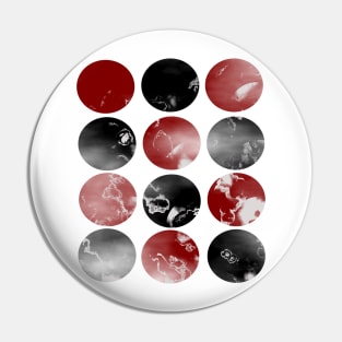 Abstract Round Red / Black Pin