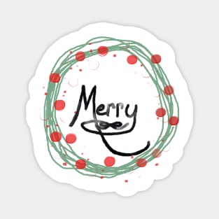 Merry Wreath Magnet