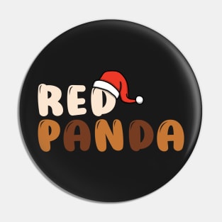 Christmas Red Panda Typography Pin