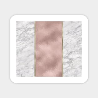 Carrara marble - rose gold stripe Magnet