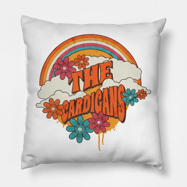 Retro Rainbow - The Cardigans Pillow by sansxart