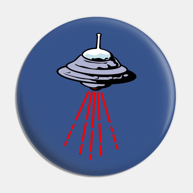 Retro UFO Pin by DubyaTee