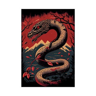 Chinese Zodiac Year Of The Snake Retro T-Shirt