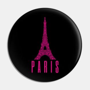 Eiffel Tower Paris France Art Design Pink Pin