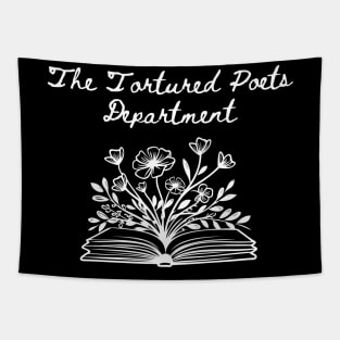 The Tortured Poets Department Floral Book Design Tapestry