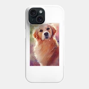 Watercolor golden retriever Phone Case