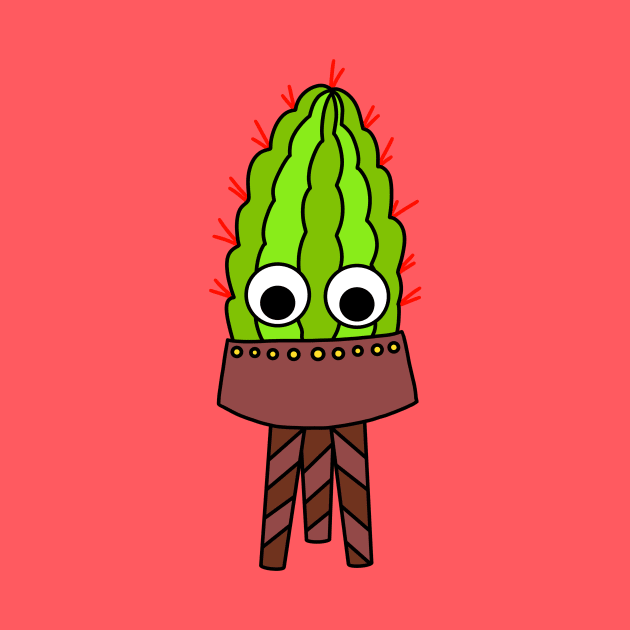 Cute Cactus Design #228: Curvy Cactus In Planter by DreamCactus