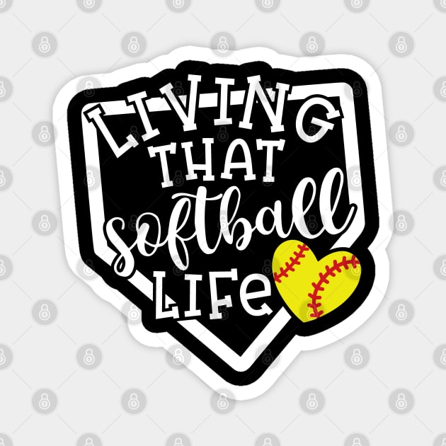 Living That Softball Life Mom Coach Magnet by GlimmerDesigns