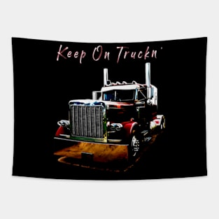 And Youth Semi Truck Keep On Truckn Back Tapestry