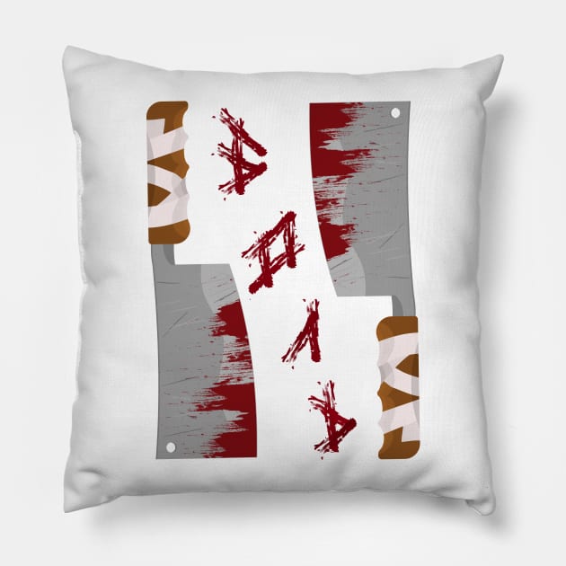 Knife, blood, pain Pillow by MushroomEye