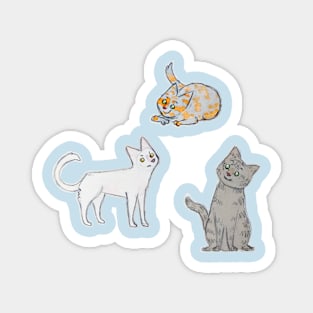 Cats everywhere pattern blue Magnet