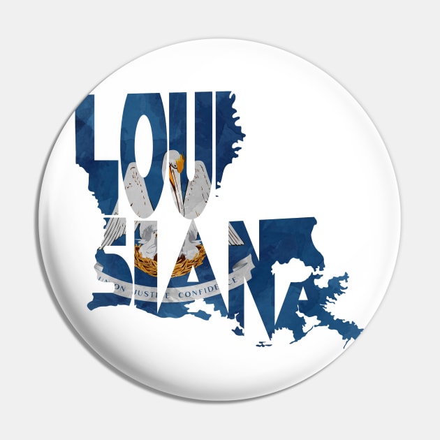 Louisiana Typo Map Pin by inspirowl