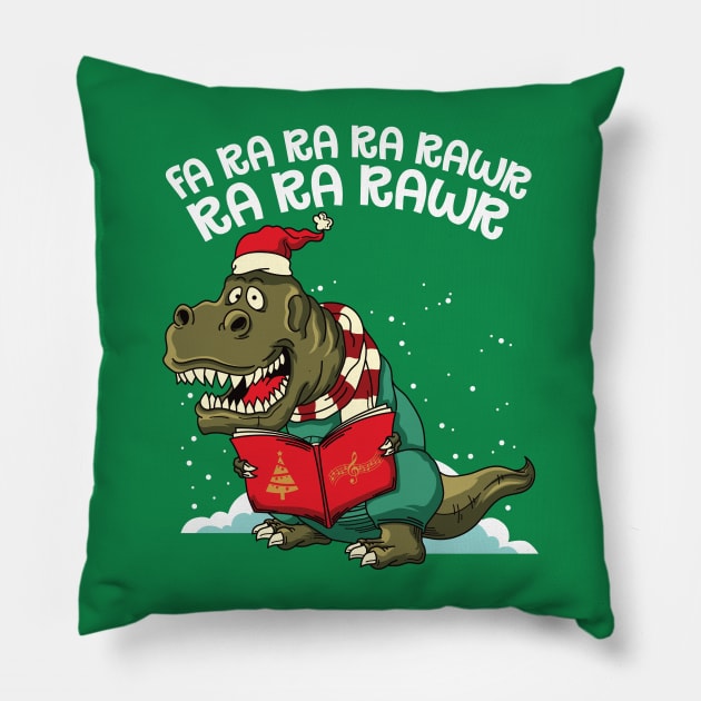 Carole Singing Dinosaur Fa Ra Ra Rawr Pillow by ghsp