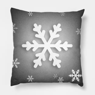 black and white snow flakes Pillow