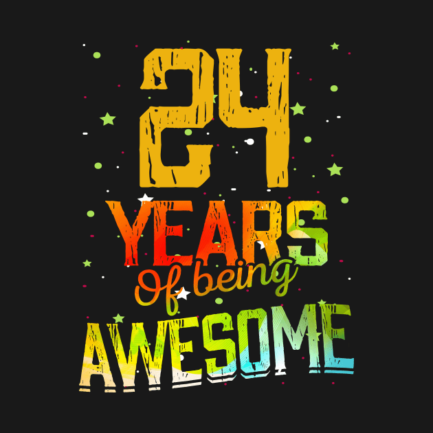 24 Years Of Being Awesome Gifts 24th Anniversary Gift Vintage Retro Funny 24 Years Birthday Men Women by nzbworld