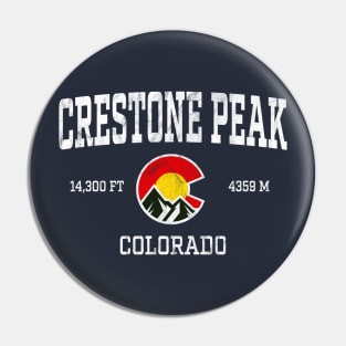 Crestone Peak Colorado 14ers Vintage Athletic Mountains Pin