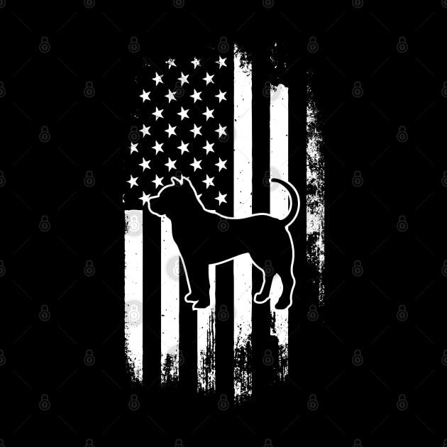 American Flag Vintage Pitbull Dog by AmineDesigns