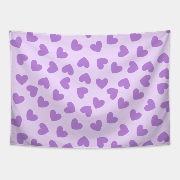 Purple Love Hearts Tapestry by Ayoub14