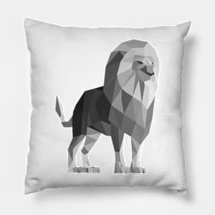 Grey Geometric Lion Pillow