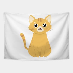 Cute Orange Kawaii Cat Kitty Tapestry