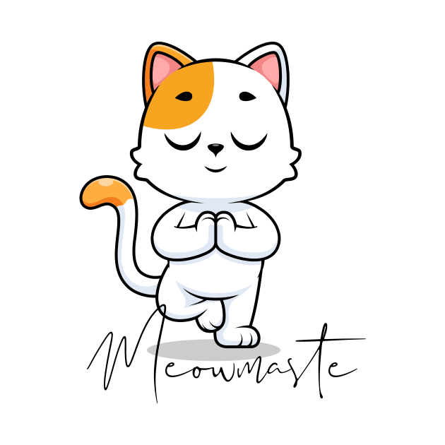 Yoga Meditation Christmas Cat by ByMine