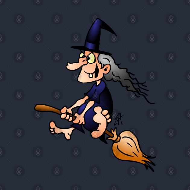 Witch on a broom by Cardvibes