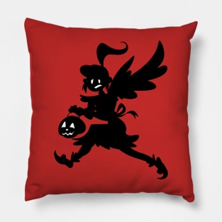 Halloween Fairy Trick or Treater Girl Silhouette Pillow