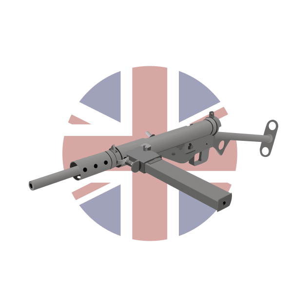 Sten MKII Submachine Gun with British Flag by NorseTech