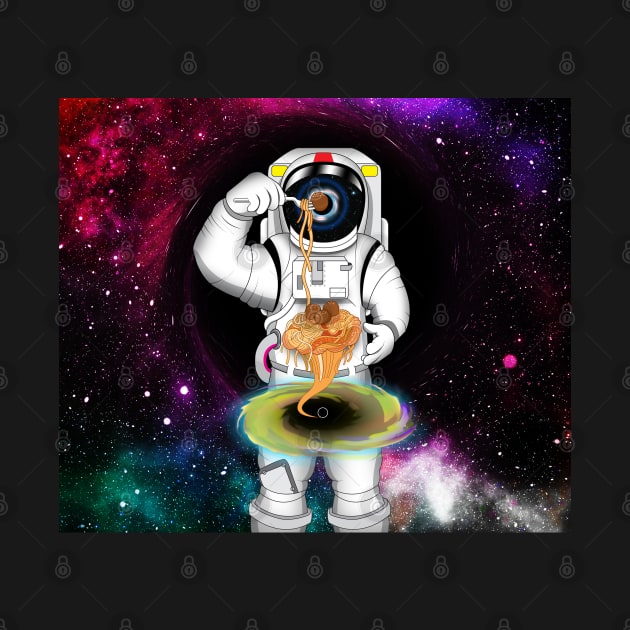 Astronaut with Spaghetti and Black HOles by thebuniverse