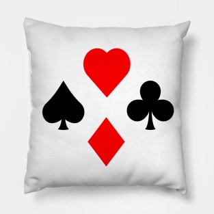 Poker Playing Cards Suits Clubs Hearts Spades Diamonds Pillow