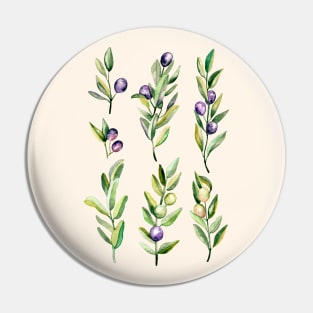 Peace Offering - Watercolour Olive Branches Pin