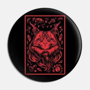 Forest Cat - Red Outlined Version Pin