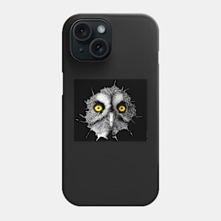 Owl in hole tear out of chest Phone Case