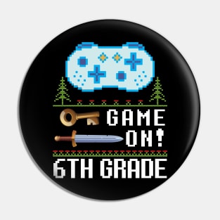 Game On 6th Grade Teacher Student Happy Back To School Gamer Pin