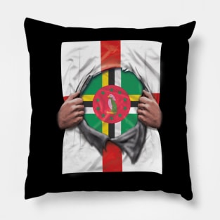 Dominica Flag English Flag Ripped - Gift for Dominican From Dominica Pillow