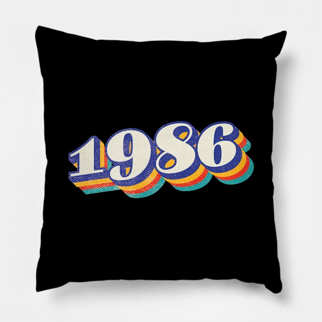 1986 Birthday Year Pillow by Vin Zzep