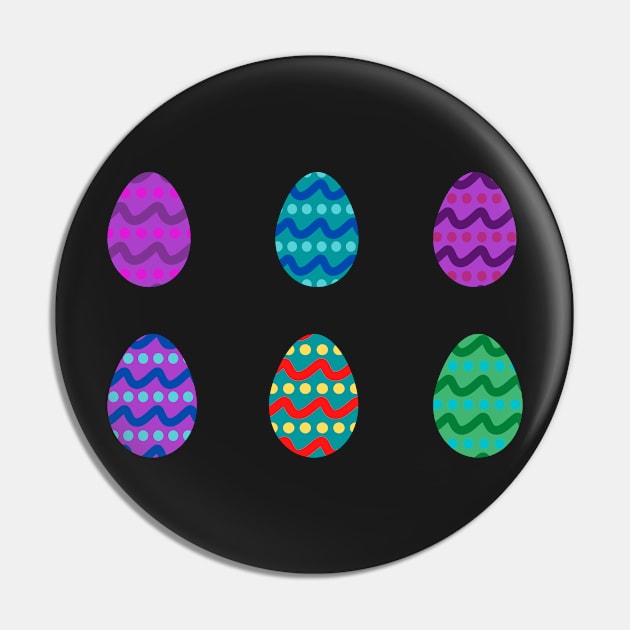 Bright Pattern Easter Eggs Pin by Felicity-K